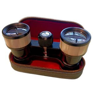 Vintage Black Plastic Mother of Pearl Opera Glasses Binoculars Tasco Wcase Japan